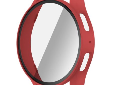 Samsung Galaxy Watch7 44mm Bump Resistant Watch Case with Built-In Tempered Glass Film - Red Discount