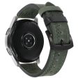 20mm Universal leather strap - Green   Black Stitch Hot on Sale