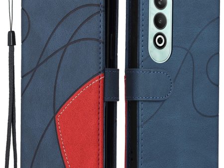 Textured OnePlus Nord CE4 leather case with strap - Blue For Cheap