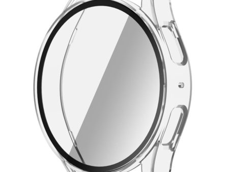 Samsung Galaxy Watch7 40mm Watch Case Bump Resistant Frame with Tempered Glass Screen Film - Transparent Cheap