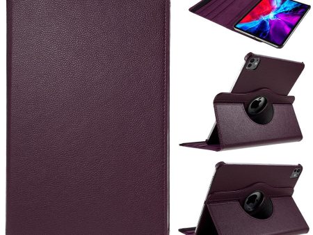 iPad Pro 13 (2024) Case Vegan Leather Tablet Cover 360 Degree Rotating stand  - Purple For Cheap