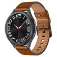 22mm Universal Smart Watch Replacement Strap Top Layer Cowhide Adjustable Wrist Band - Dark Brown For Discount