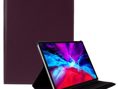 360 Rotating stand Litchi Skin Leather Tablet Case protector iPad Air 13 (2024)   Pro 12.9-inch (2022)   (2021)   (2020)   (2018) - Purple Online now