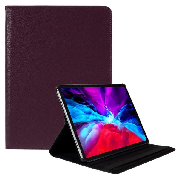 360 Rotating stand Litchi Skin Leather Tablet Case protector iPad Air 13 (2024)   Pro 12.9-inch (2022)   (2021)   (2020)   (2018) - Purple Online now