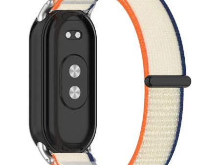 Xiaomi Smart Band 8   Smart Band 8 NFC Watch Strap Breathable Nylon Sport Strap - Orange+Beige Online Sale