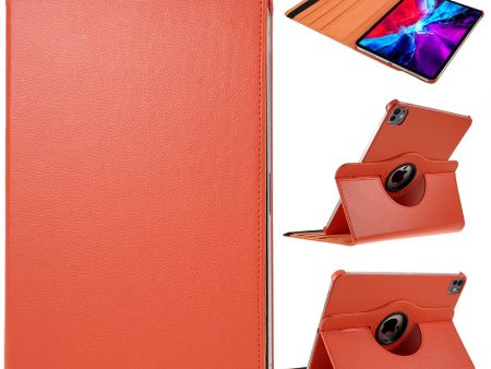 iPad Pro 13 (2024) Case Vegan Leather Tablet Cover 360 Degree Rotating stand  - Orange Online Hot Sale