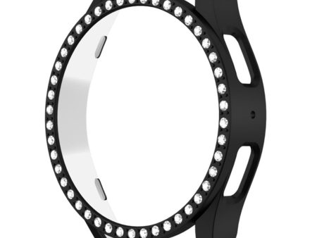 Samsung Galaxy Watch7 40mm Watch Case Rhinestone Decor Hard Bump Resistant Protective Frame - Black Hot on Sale