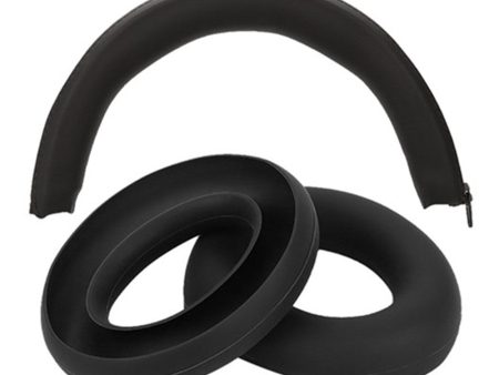 For Anker Soundcore Space One 1 Pair Headphone Ear Pads+1 Headband Sleeve - Black Hot on Sale