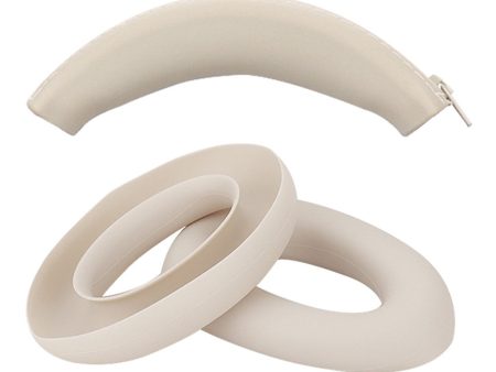 For Sony ULT WEAR WH-ULT900N Silicone Head Beam Sleeve + Headphone Earpad Covers Set - Beige Online Sale