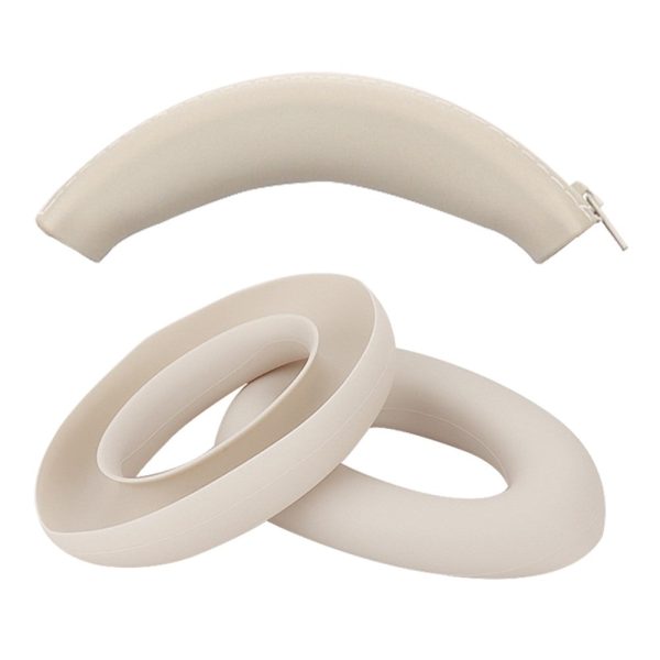 For Sony ULT WEAR WH-ULT900N Silicone Head Beam Sleeve + Headphone Earpad Covers Set - Beige Online Sale