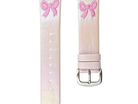 Apple Watch Series 41mm - 40mm - 38mm Watch Band Bowknot Leather Strap - Gradient Light Pink Online Hot Sale