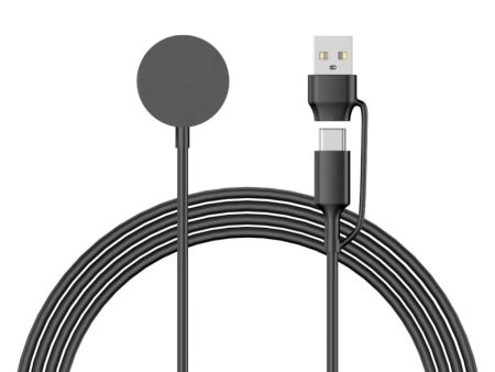 Apple Watch 1m USB-A   Type-C Port Charging Cable Wireless Round Charging Dock - Black Online Sale