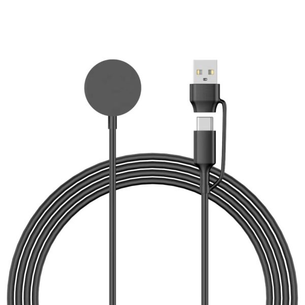 Apple Watch 1m USB-A   Type-C Port Charging Cable Wireless Round Charging Dock - Black Online Sale