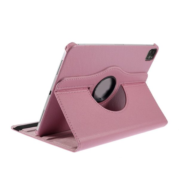 360 Rotating stand Litchi Skin Leather Tablet Case protector iPad Air 13 (2024)   Pro 12.9-inch (2022)   (2021)   (2020)   (2018) - Pink on Sale