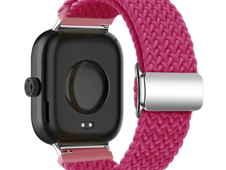 Xiaomi Smart Band 8 Pro   Redmi Watch 4 Loop Strap Magnetic Buckle Woven Watch Band - Raspberry Fashion