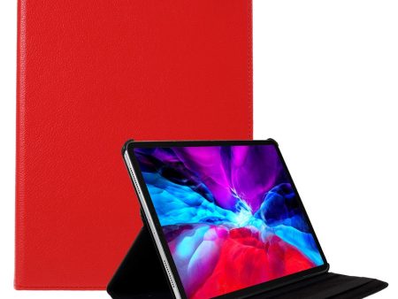 360 Rotating stand Litchi Skin Leather Tablet Case protector iPad Air 13 (2024)   Pro 12.9-inch (2022)   (2021)   (2020)   (2018) - Red Supply