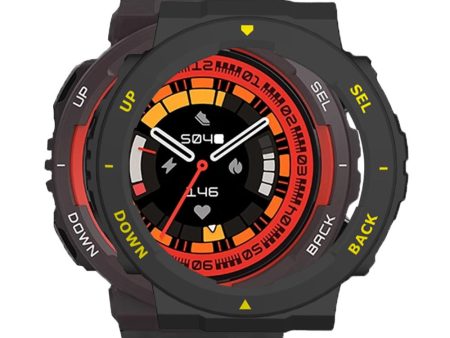 Huami Amazfit Active Edge A2212 bump resistant Frame Half Cover Smart Watch Bumper Case - Black   Yellow Online Sale