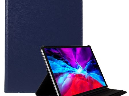 360 Rotating stand Litchi Skin Leather Tablet Case protector iPad Air 13 (2024)   Pro 12.9-inch (2022)   (2021)   (2020)   (2018) - Dark Blue For Discount