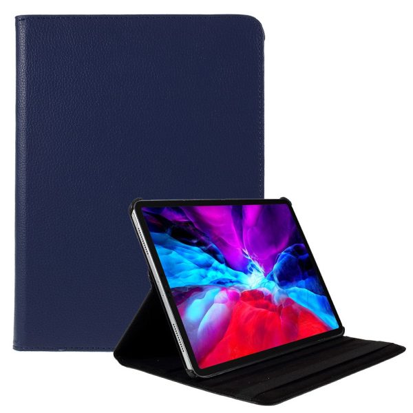 360 Rotating stand Litchi Skin Leather Tablet Case protector iPad Air 13 (2024)   Pro 12.9-inch (2022)   (2021)   (2020)   (2018) - Dark Blue For Discount