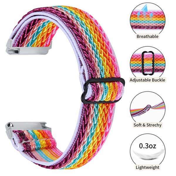 Garmin Vivomove 3   GarminMove 3 20mm Elastic Watch Strap Replacement Watchband - Rainbow on Sale