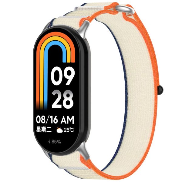 Xiaomi Smart Band 8   Smart Band 8 NFC Watch Strap Breathable Nylon Sport Strap - Orange+Beige Online Sale