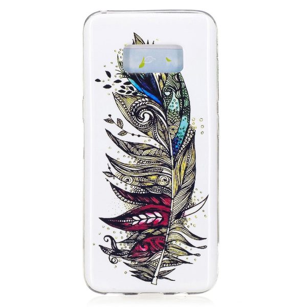 For Samsung Galaxy S8 Noctilucent IMD TPU Mobile Phone Case - Tribal Feather Online Hot Sale