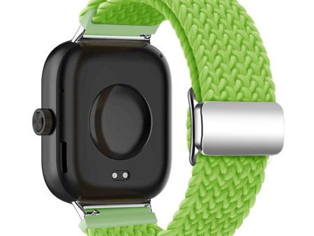 Xiaomi Smart Band 8 Pro   Redmi Watch 4 Loop Strap Magnetic Buckle Woven Watch Band - Yellow Green Discount