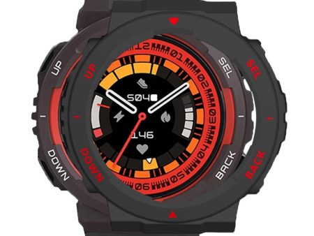 Huami Amazfit Active Edge A2212 bump resistant Frame Half Cover Smart Watch Bumper Case - Black   Red For Sale