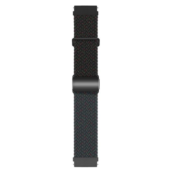 22mm Universal Smartwatch Strap Magnetic Buckle Replacement Woven Wrist Band - Confetti Black+Dark Blue Black Buckle Online now