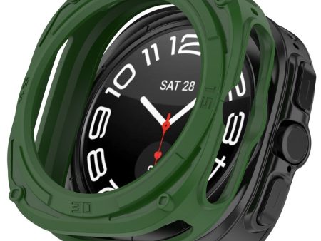 Samsung Galaxy Watch Ultra 47mm Anti-Collision Flexible Watch Case Hollow Protective Frame - Green on Sale