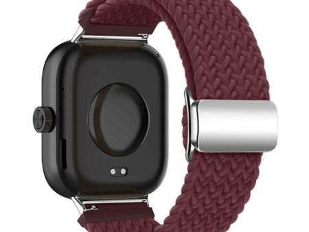 Xiaomi Smart Band 8 Pro   Redmi Watch 4 Loop Strap Magnetic Buckle Woven Watch Band - Wine Red For Cheap