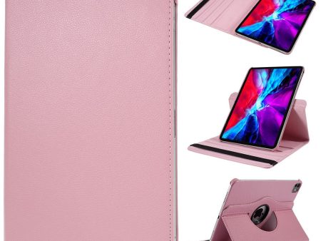 iPad Pro 13 (2024) Case Vegan Leather Tablet Cover 360 Degree Rotating stand  - Pink For Cheap