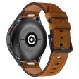 22mm Universal Smart Watch Replacement Strap Top Layer Cowhide Adjustable Wrist Band - Dark Brown For Discount