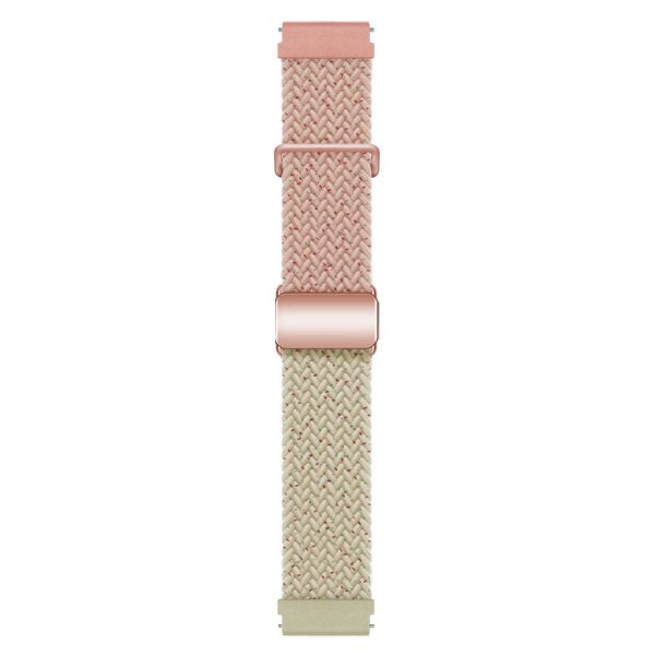 22mm Universal Smartwatch Strap Magnetic Buckle Replacement Woven Wrist Band - Confetti Pink+Starlight Rose Gold Buckle on Sale