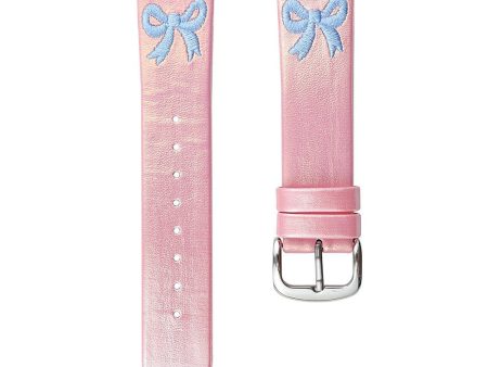 Apple Watch Series 41mm - 40mm - 38mm Watch Band Bowknot Leather Strap - Gradient Pink For Cheap