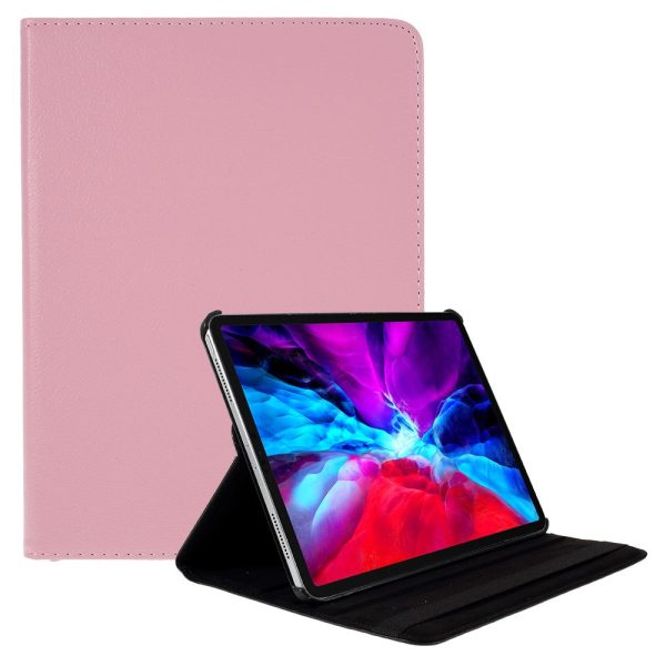 360 Rotating stand Litchi Skin Leather Tablet Case protector iPad Air 13 (2024)   Pro 12.9-inch (2022)   (2021)   (2020)   (2018) - Pink on Sale