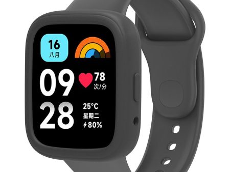 Xiaomi Redmi Watch 3 Active Silicone Strap Replacement Wrist Band with Watch Case - Dark Grey Online