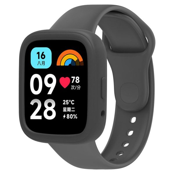 Xiaomi Redmi Watch 3 Active Silicone Strap Replacement Wrist Band with Watch Case - Dark Grey Online