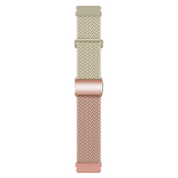 Huawei Watch GT 3 42mm   GT 3 Pro 43mm Universal 20mm Watch Strap Magnetic Buckle Woven Wrist Band - Starlight+Milk Tea   Rose Gold Buckle Online now