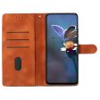 Flower Imprint Leather Case for Sony Xperia 5 , Wallet Stand Mobile Phone Protective Cover - Brown Supply