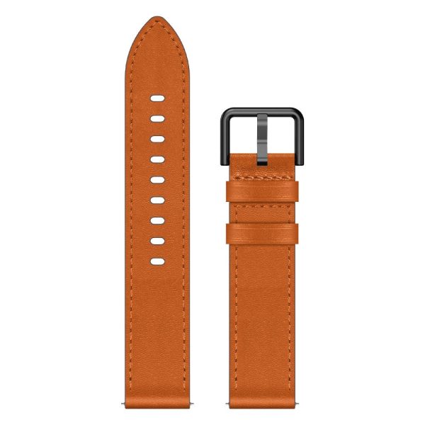 22mm Universal Smart Watch Replacement Strap Top Layer Cowhide Adjustable Wrist Band - Brown Fashion