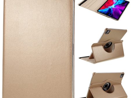 iPad Pro 13 (2024) Case Vegan Leather Tablet Cover 360 Degree Rotating stand  - Gold Online Hot Sale