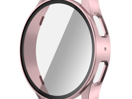 Samsung Galaxy Watch7 40mm Watch Case Bump Resistant Frame with Tempered Glass Screen Film - Rose Gold For Discount