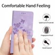 Flower Imprint Leather Case for Sony Xperia 5 , Wallet Stand Mobile Phone Protective Cover - Purple For Discount