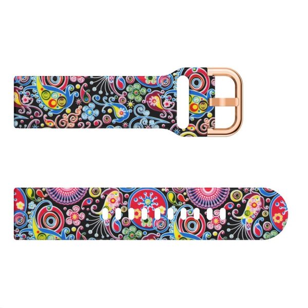 20mm Samsung Galaxy Watch Active pattern silicone watch band - Paisley Flower Fashion