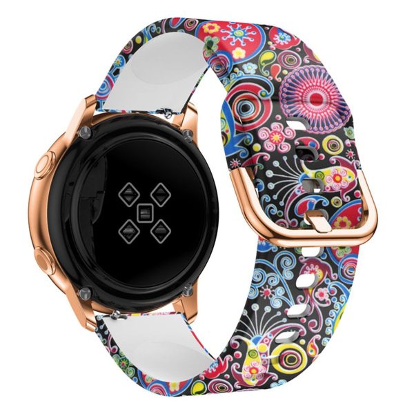 20mm Samsung Galaxy Watch Active pattern silicone watch band - Paisley Flower Fashion