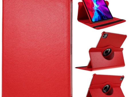 iPad Pro 13 (2024) Case Vegan Leather Tablet Cover 360 Degree Rotating stand  - Red Fashion