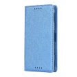 Silk Texture Wallet Stand Mobile Phone Leather Case Cover for Sony Xperia XZ1 Compact - Blue on Sale