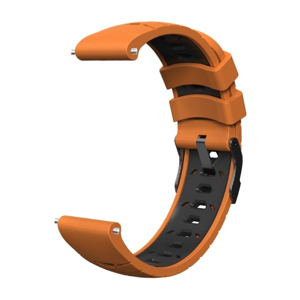 20mm Universal dual color silicone watch strap - Orange   Black Online now