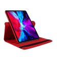 iPad Pro 13 (2024) Case Vegan Leather Tablet Cover 360 Degree Rotating stand  - Red Fashion